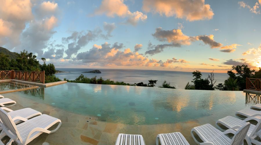 The view from our all-inclusive resort in Dominica